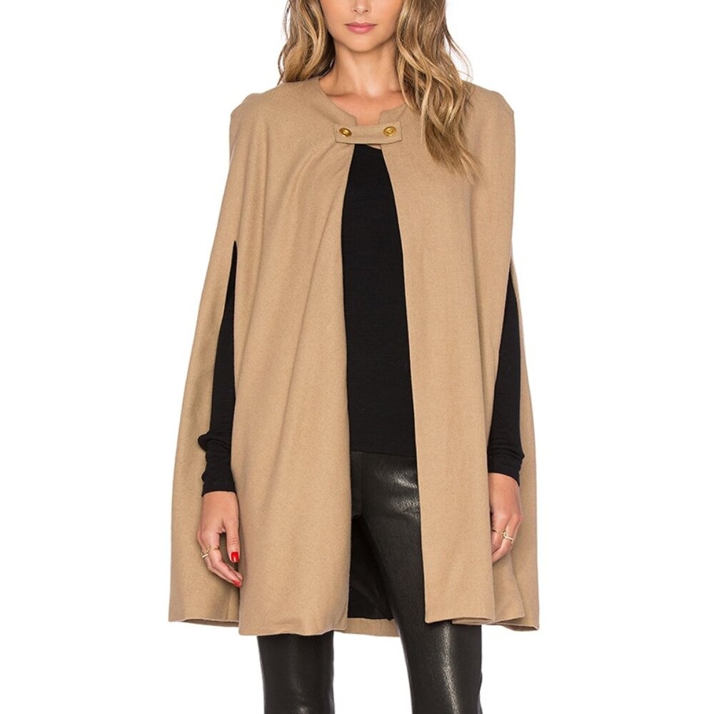 WAYF Wool Cotton Half Cape Tan XS